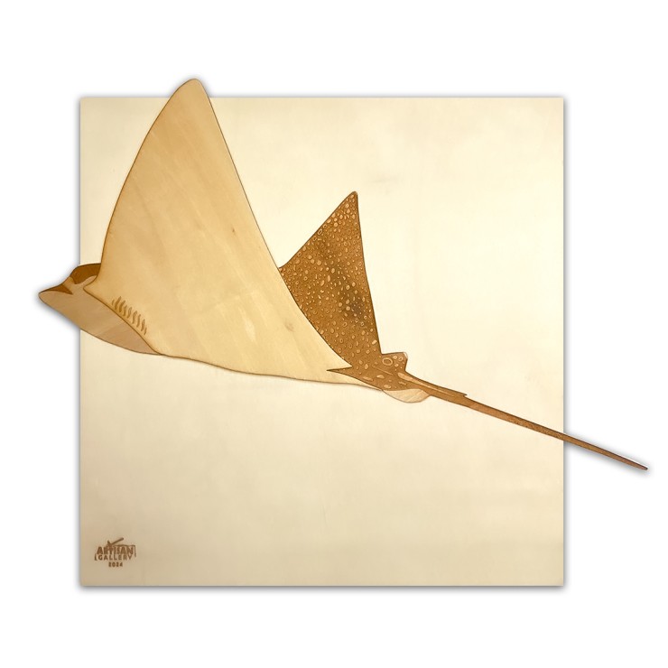 Spotted Eagle Ray on Square Wood